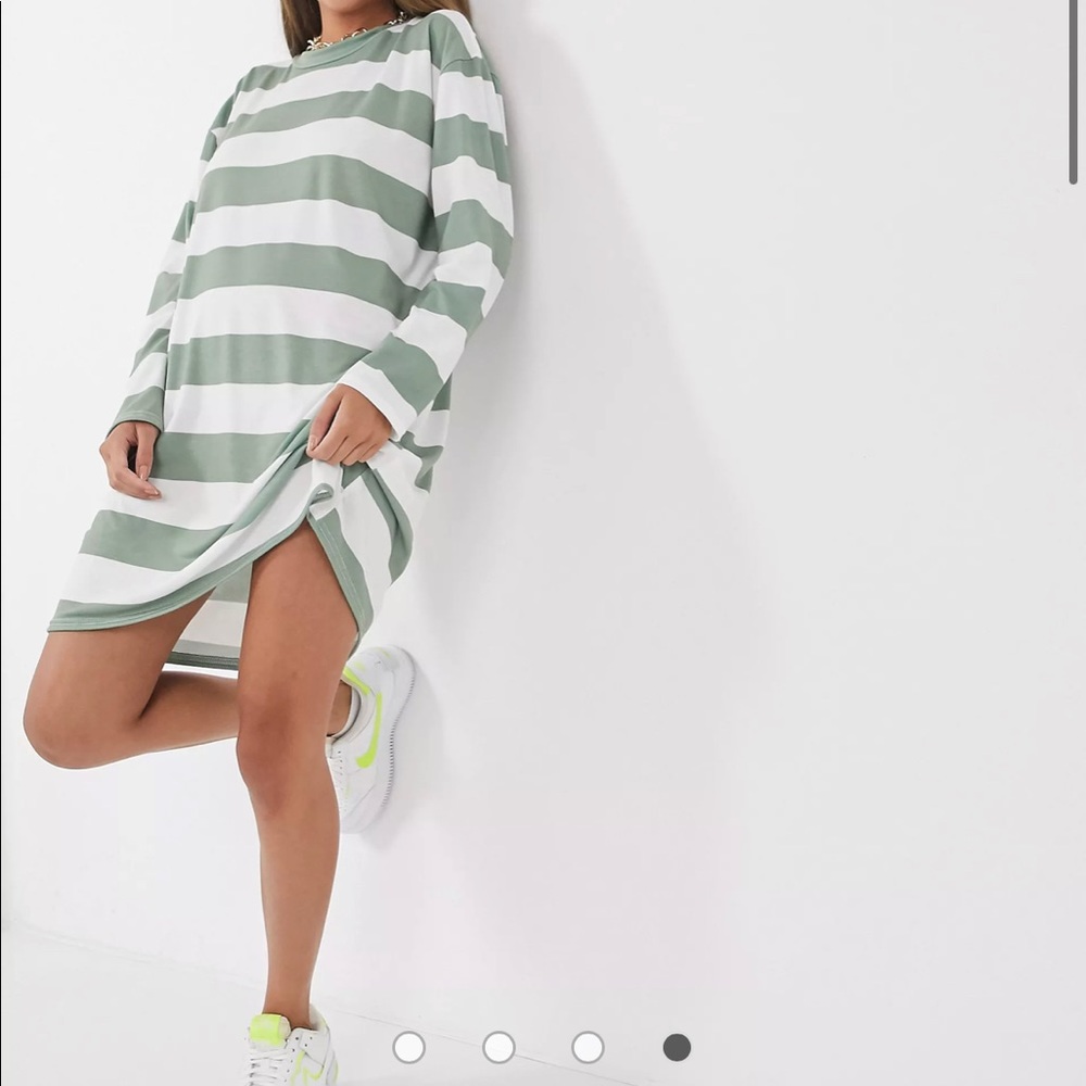 Striped long sleeve tee dress
